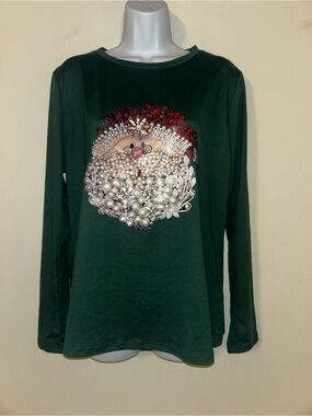 SHEIN Santa Long-Sleeved T-Shirt